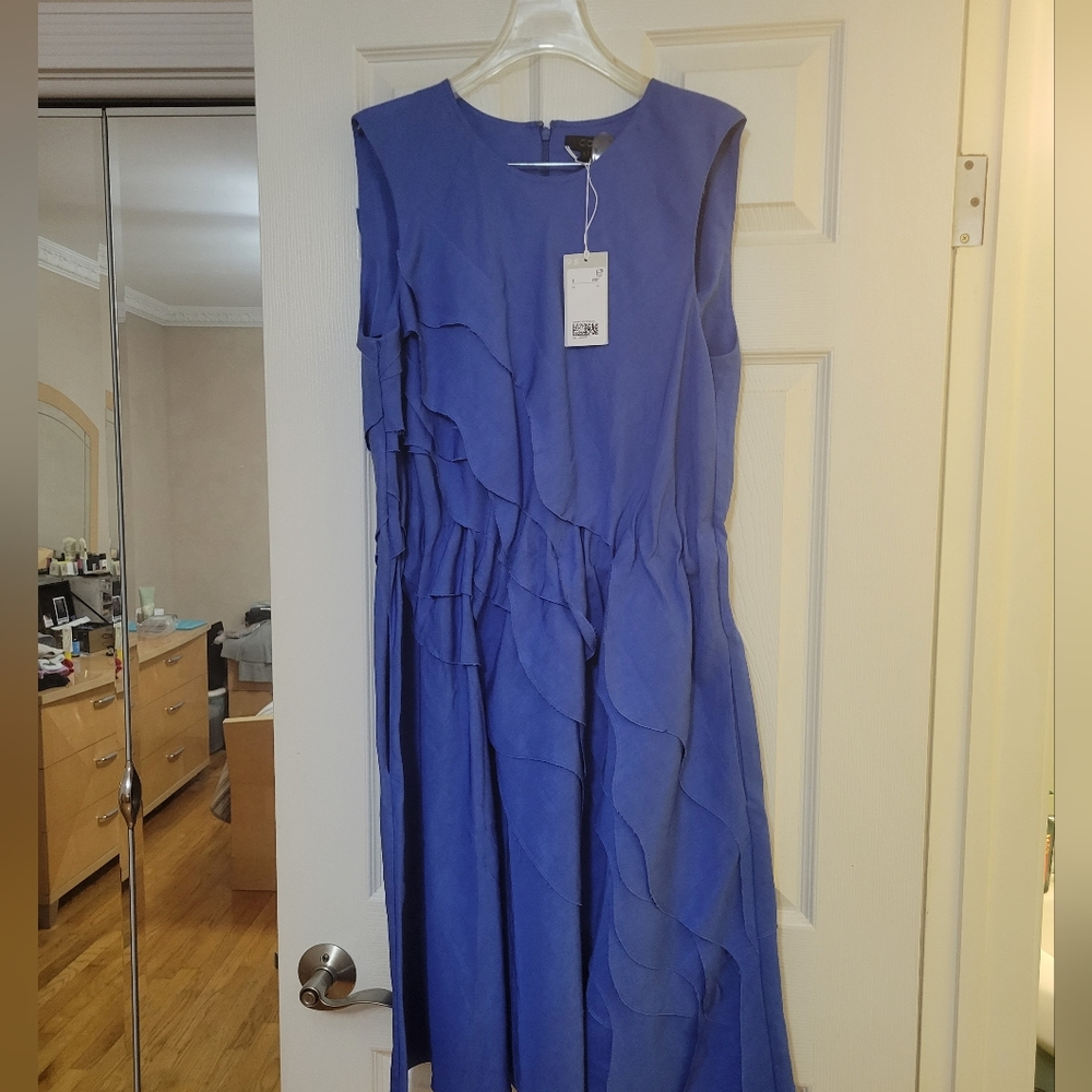 NWT COS LINEN RUFFLE DRESS